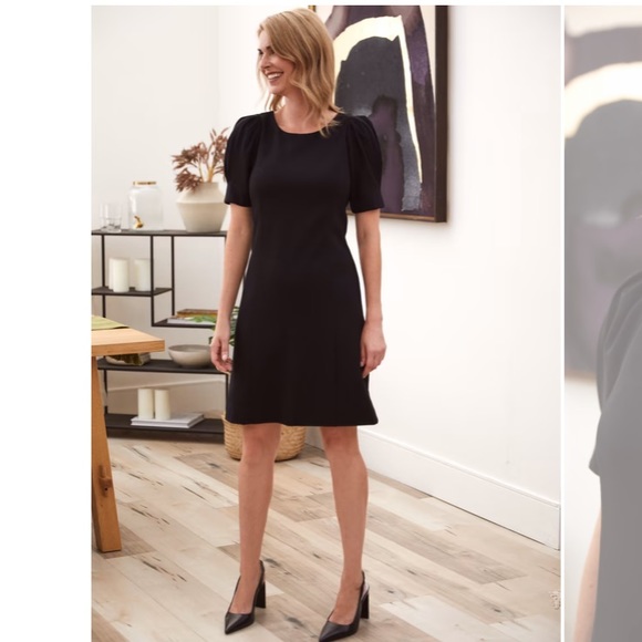 NWT Laura Petites Black Dress w/ Elbow Sleeves - Picture 8 of 10